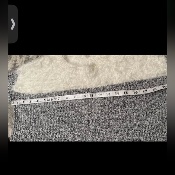 Vince Camuto White Fuzzy  and Grey Top Soft Sweater
XS Long Sleeve - Picture 3 of 6